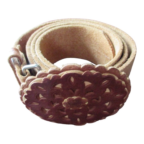 Abercrombie & Fitch Brown Leather Belt With Leather Buckle - Picture 4 of 10